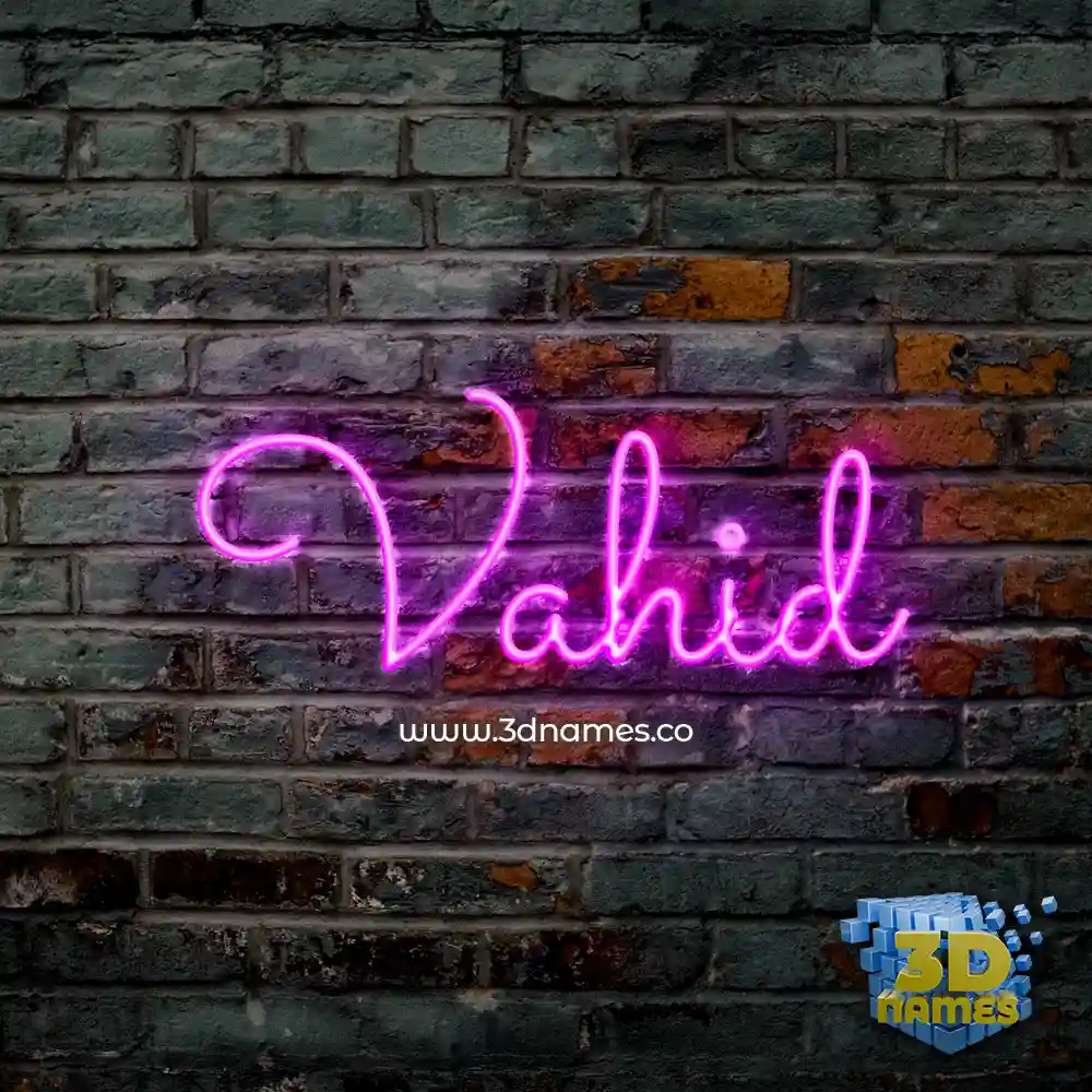 vahid in Pink Neon style - 3D name wallpaper