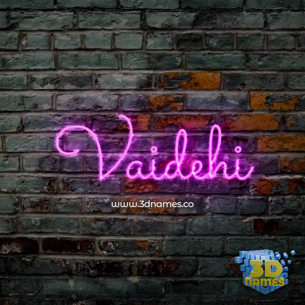 vaidehi in Pink Neon style - 3D name wallpaper