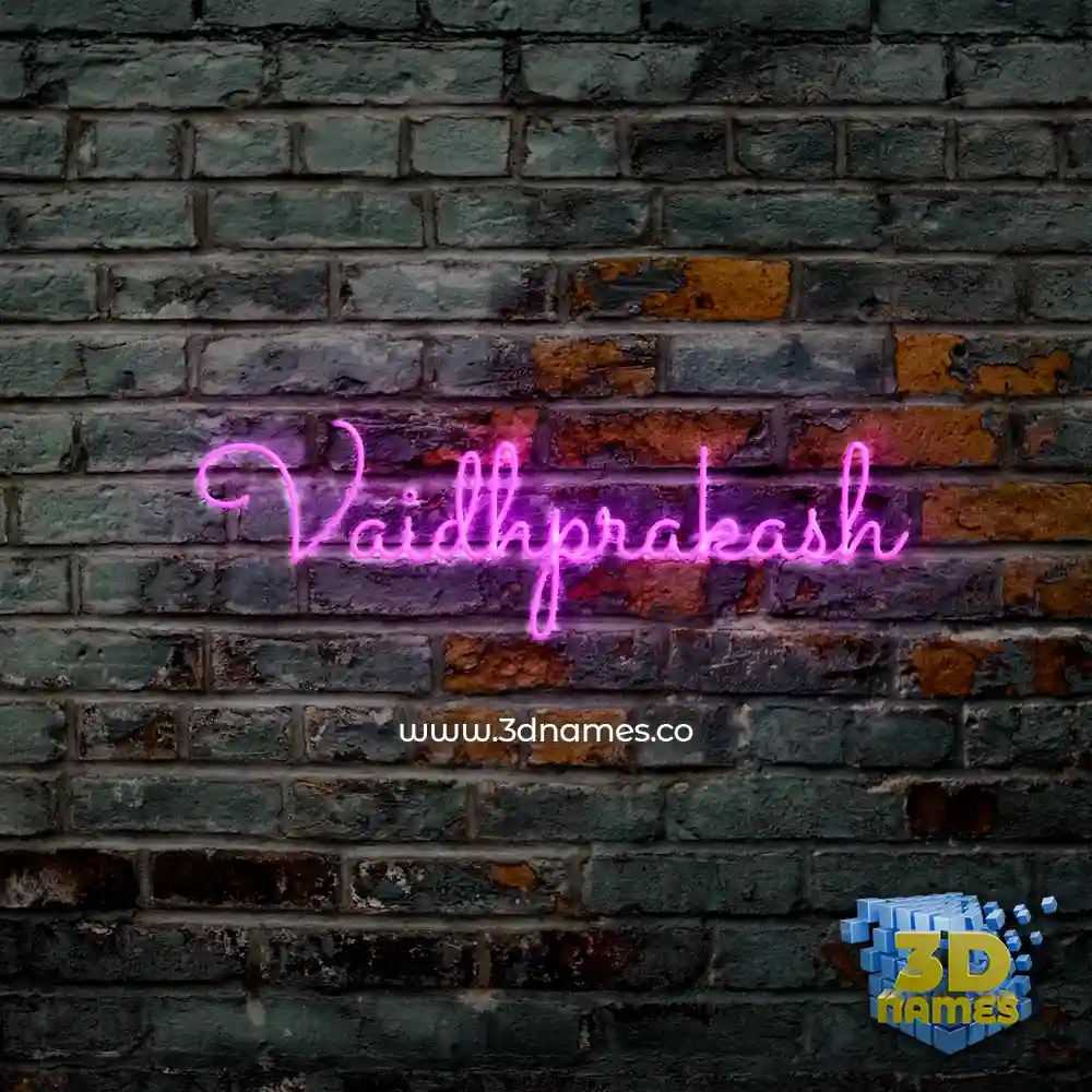 vaidhprakash in Pink Neon style - 3D name wallpaper