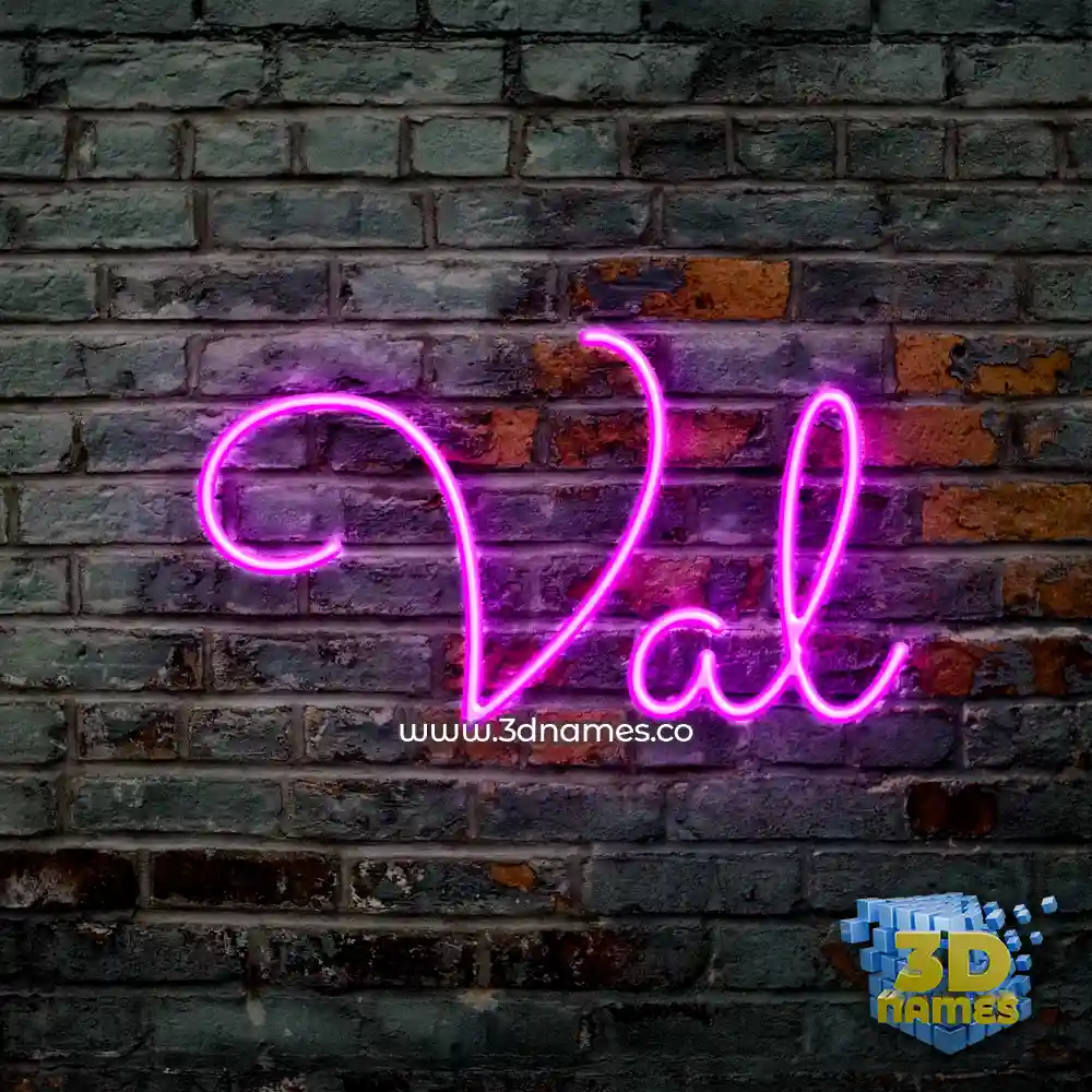 val in Pink Neon style - 3D name wallpaper