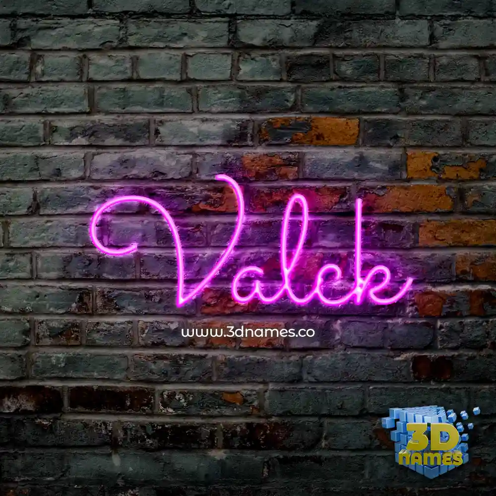 valck in Pink Neon style - 3D name wallpaper