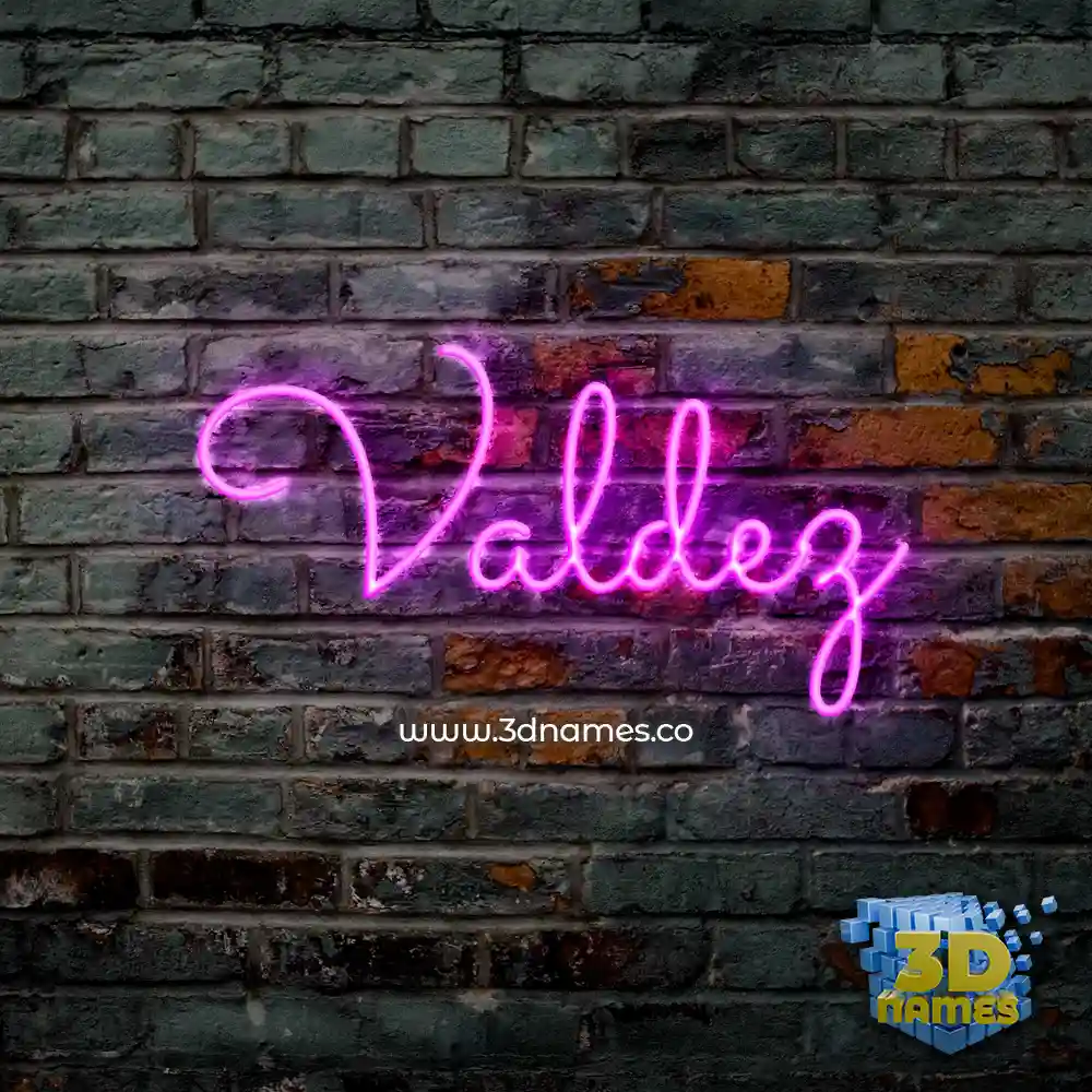 valdez in Pink Neon style - 3D name wallpaper