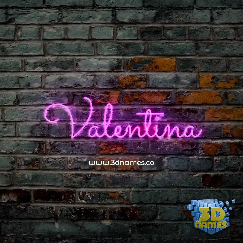 valentina in Pink Neon style - 3D name wallpaper