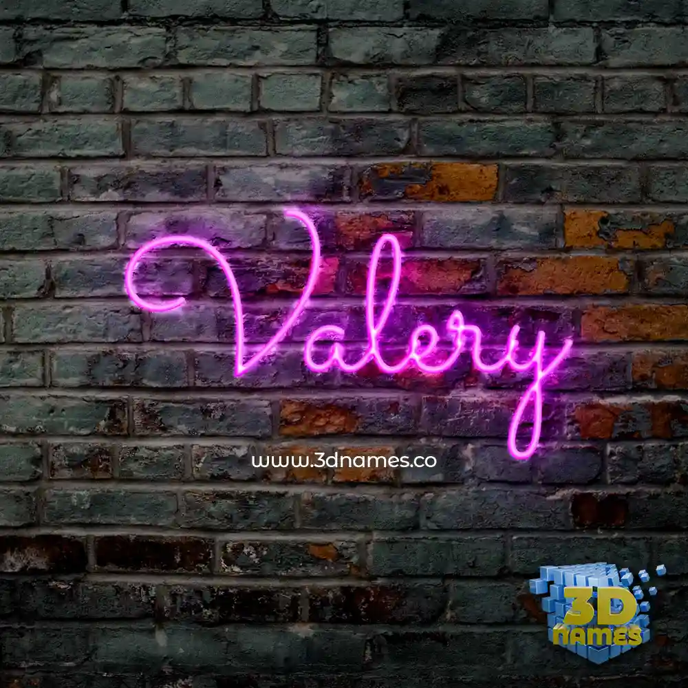 valery in Pink Neon style - 3D name wallpaper