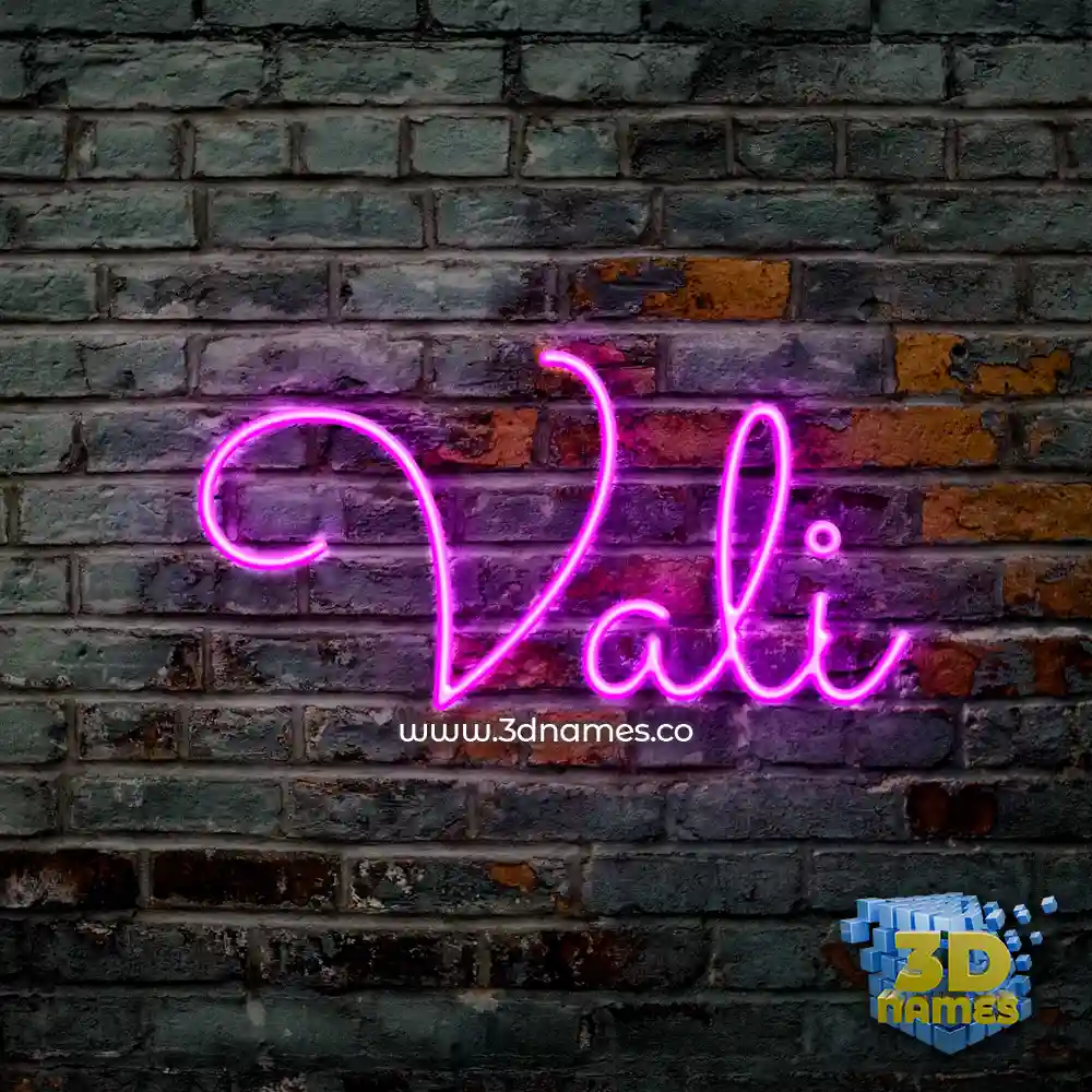 vali in Pink Neon style - 3D name wallpaper