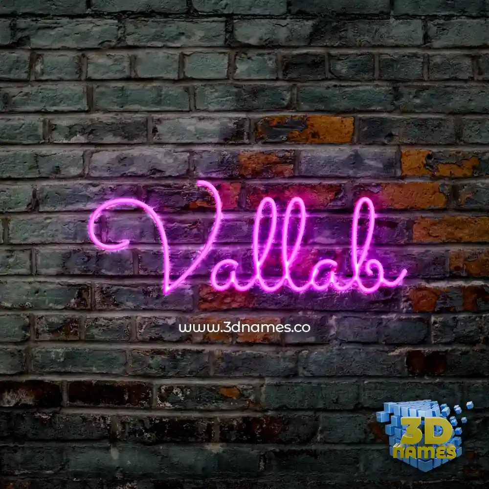 vallab in Pink Neon style - 3D name wallpaper