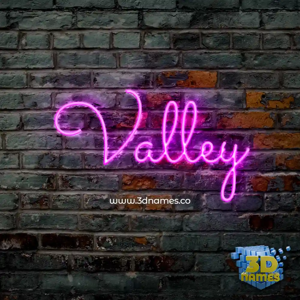 valley in Pink Neon style - 3D name wallpaper