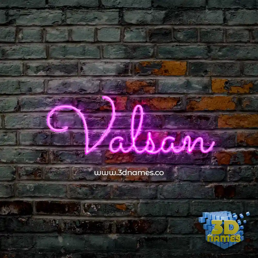 valsan in Pink Neon style - 3D name wallpaper