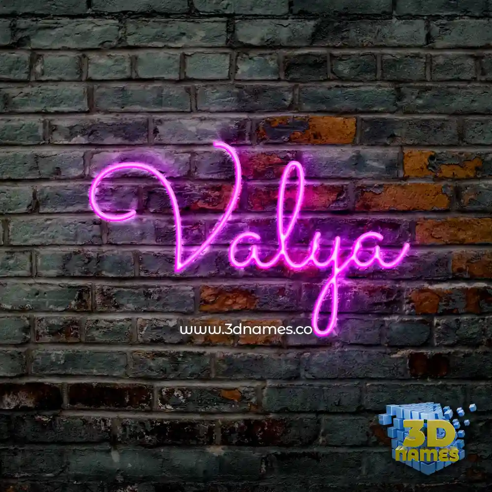 valya in Pink Neon style - 3D name wallpaper