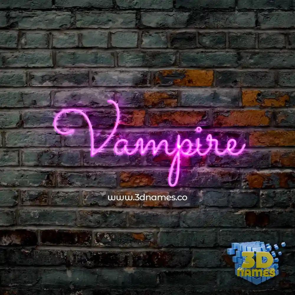 vampire in Pink Neon style - 3D name wallpaper