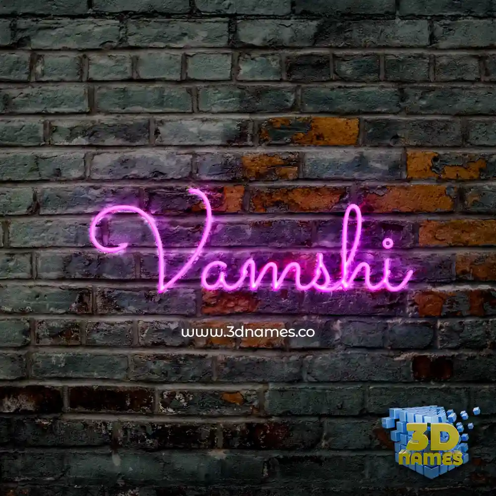 vamshi in Pink Neon style - 3D name wallpaper