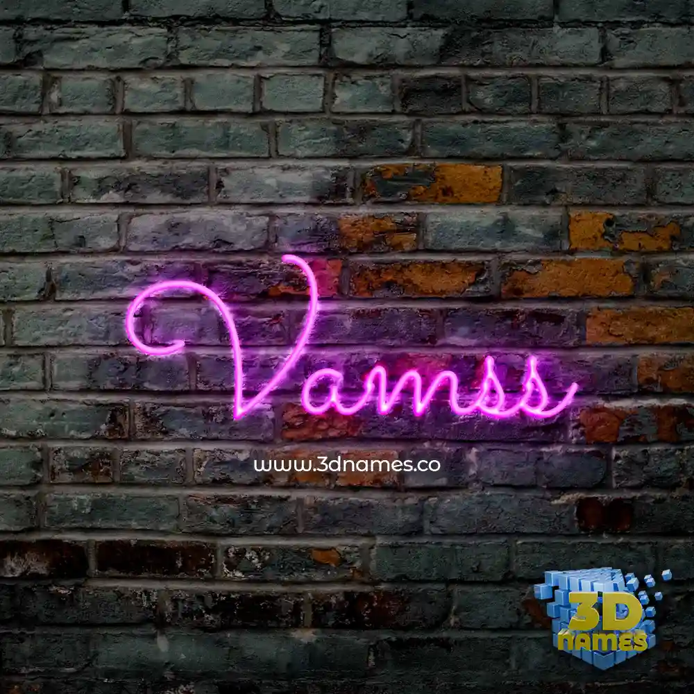 vamss in Pink Neon style - 3D name wallpaper