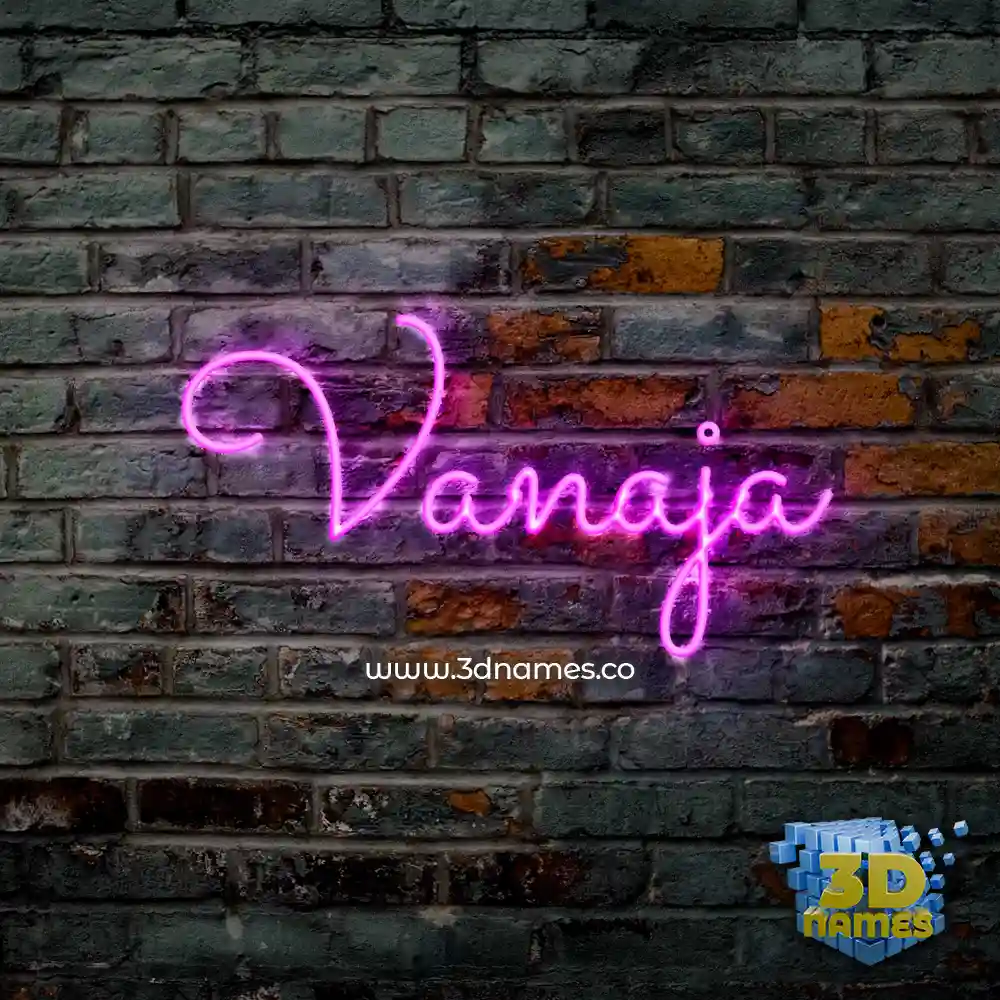 vanaja in Pink Neon style - 3D name wallpaper