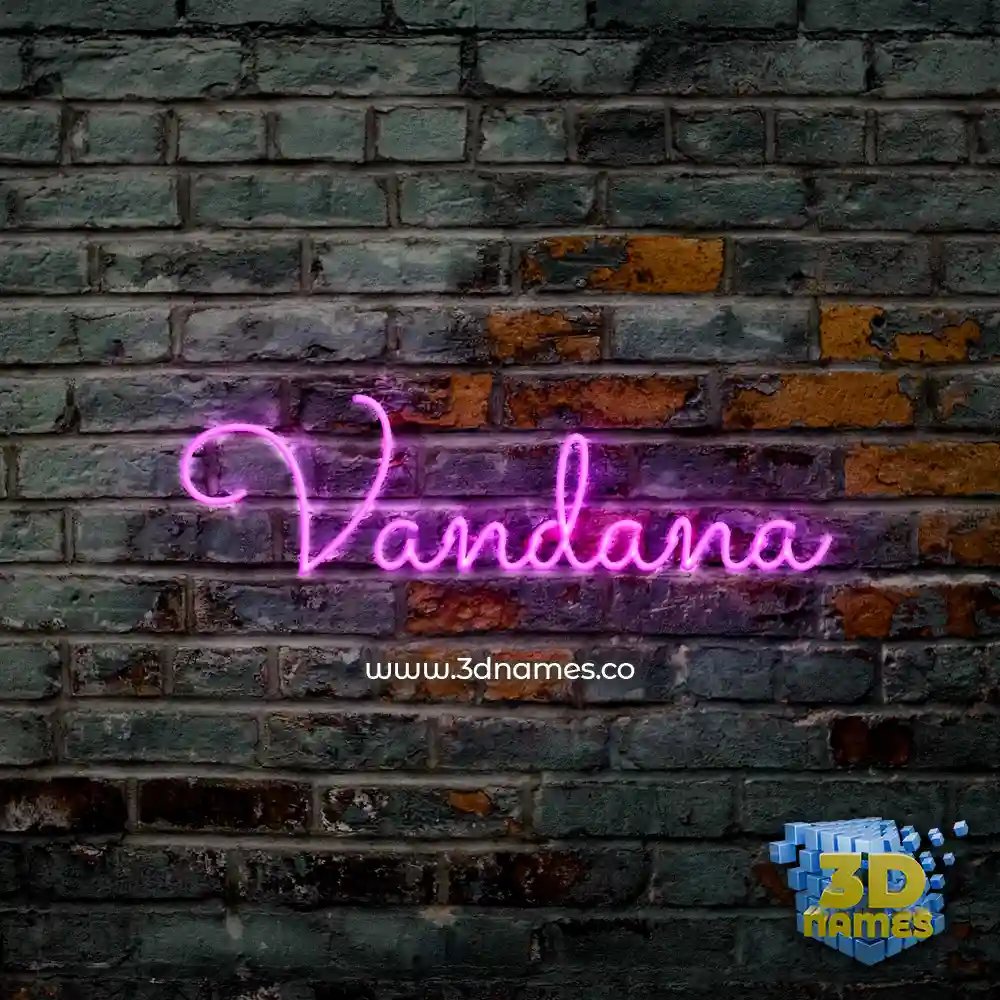vandana in Pink Neon style - 3D name wallpaper