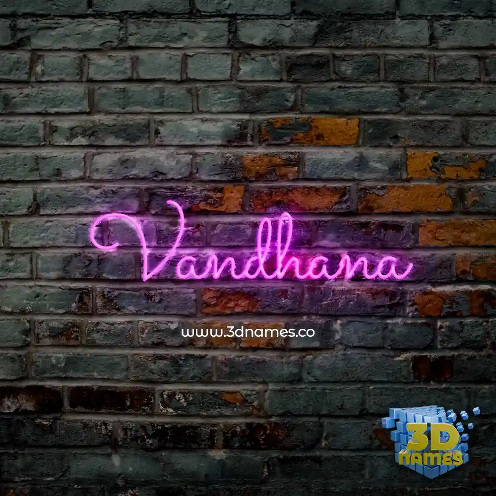 vandhana in Pink Neon style - 3D name wallpaper