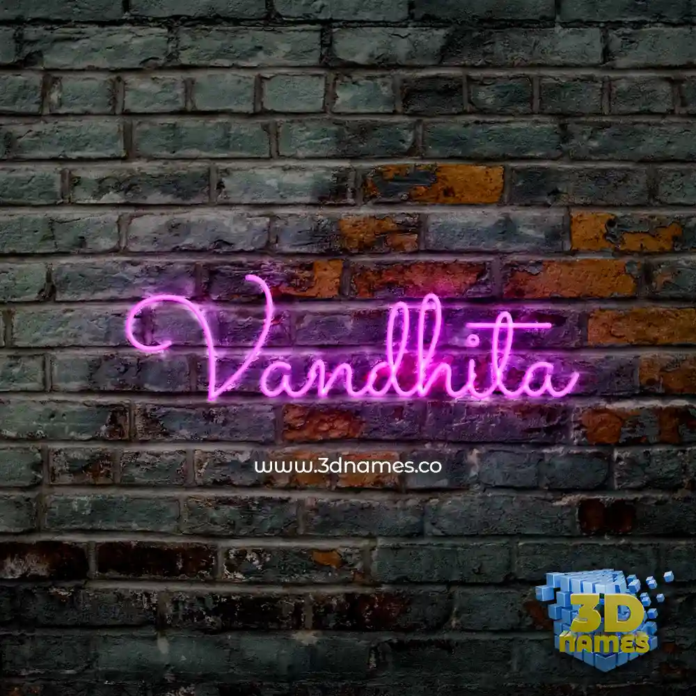 vandhita in Pink Neon style - 3D name wallpaper