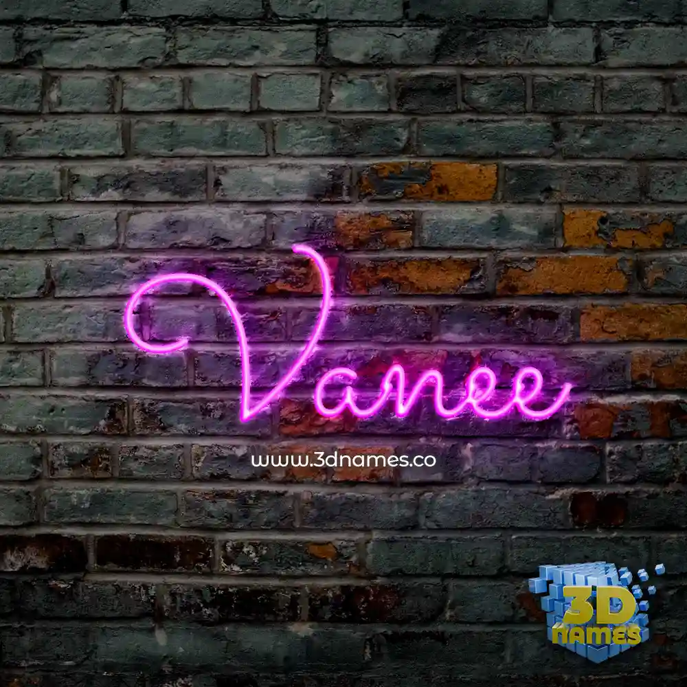 vanee in Pink Neon style - 3D name wallpaper