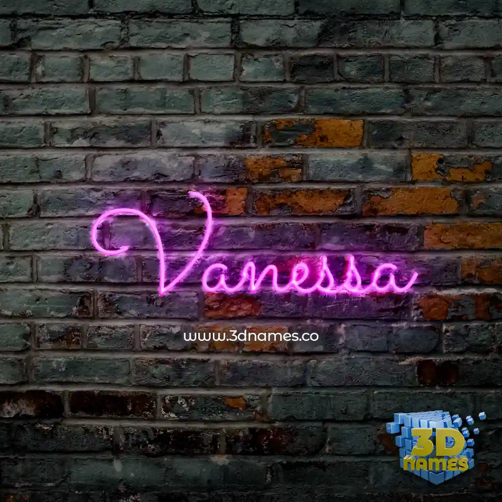 vanessa in Pink Neon style - 3D name wallpaper