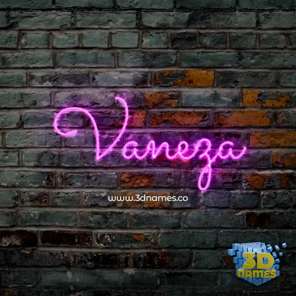 vaneza in Pink Neon style - 3D name wallpaper