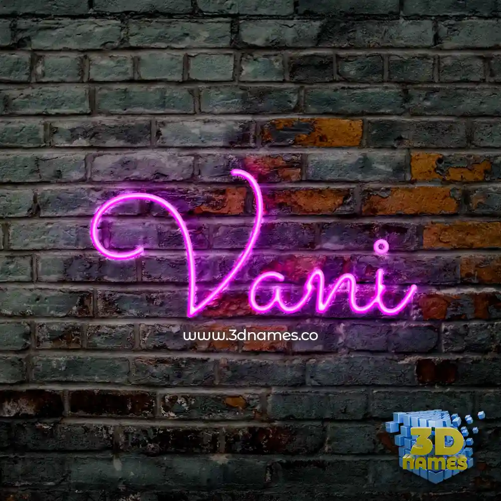vani in Pink Neon style - 3D name wallpaper