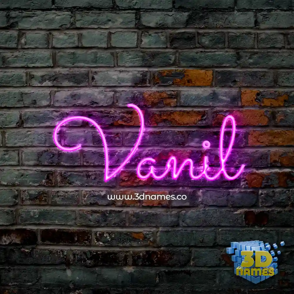 vanil in Pink Neon style - 3D name wallpaper