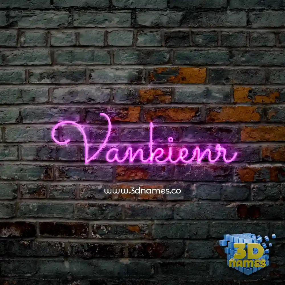 vankienr in Pink Neon style - 3D name wallpaper