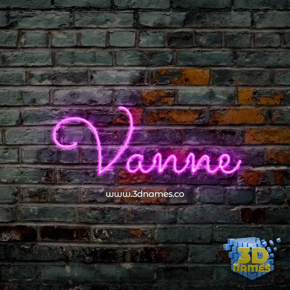 vanne in Pink Neon style - 3D name wallpaper