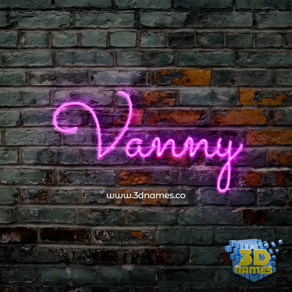vanny in Pink Neon style - 3D name wallpaper
