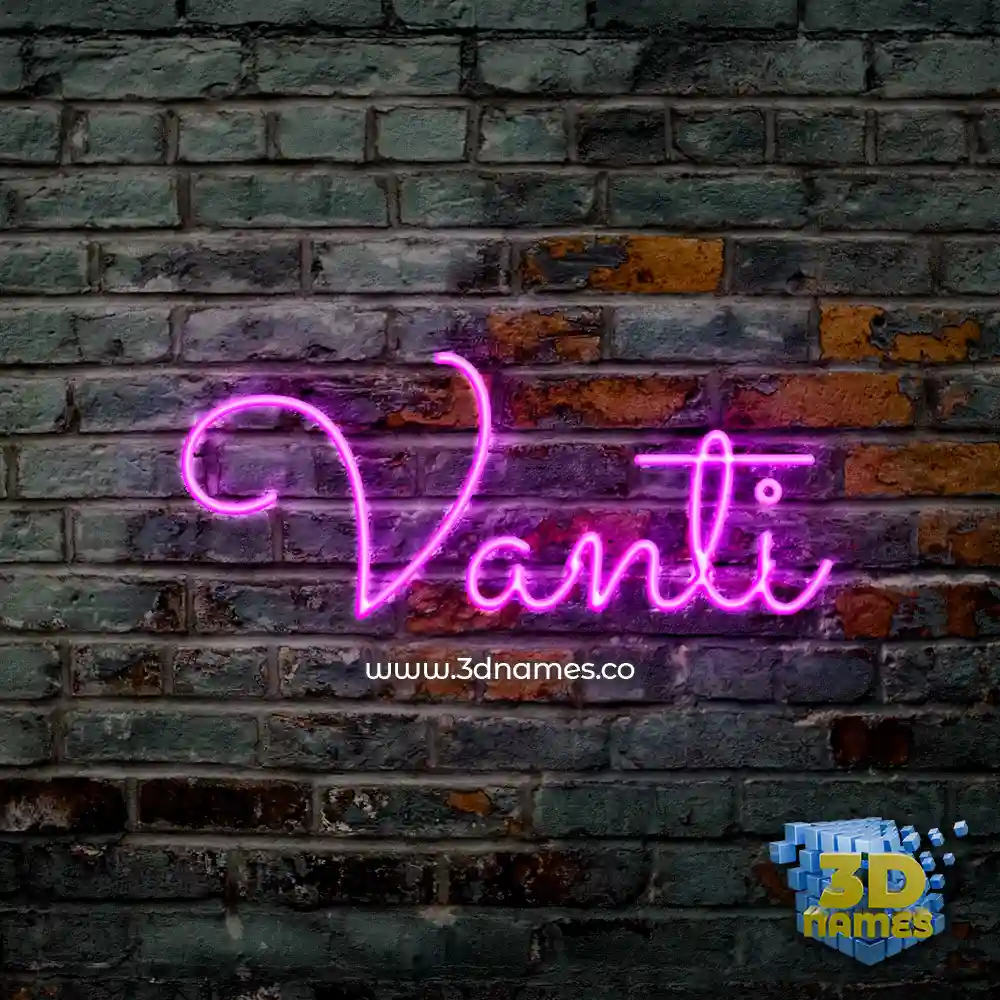 vanti in Pink Neon style - 3D name wallpaper