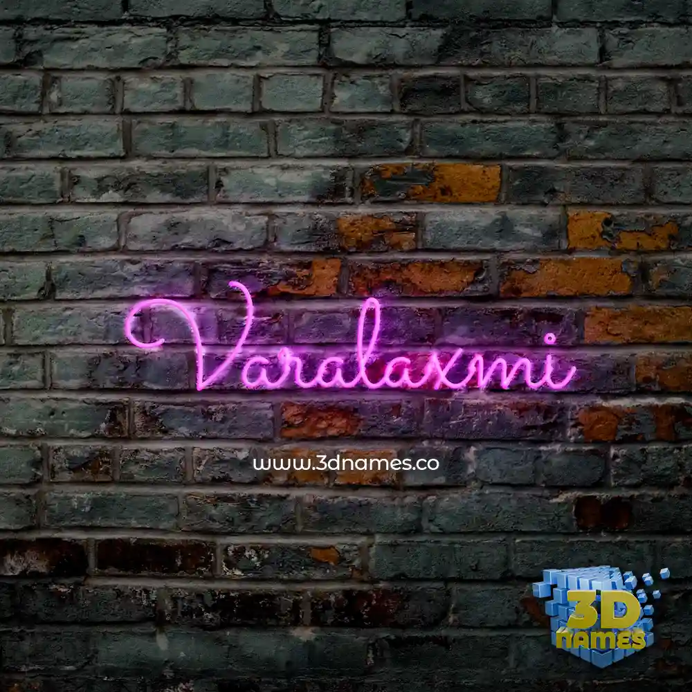 varalaxmi in Pink Neon style - 3D name wallpaper