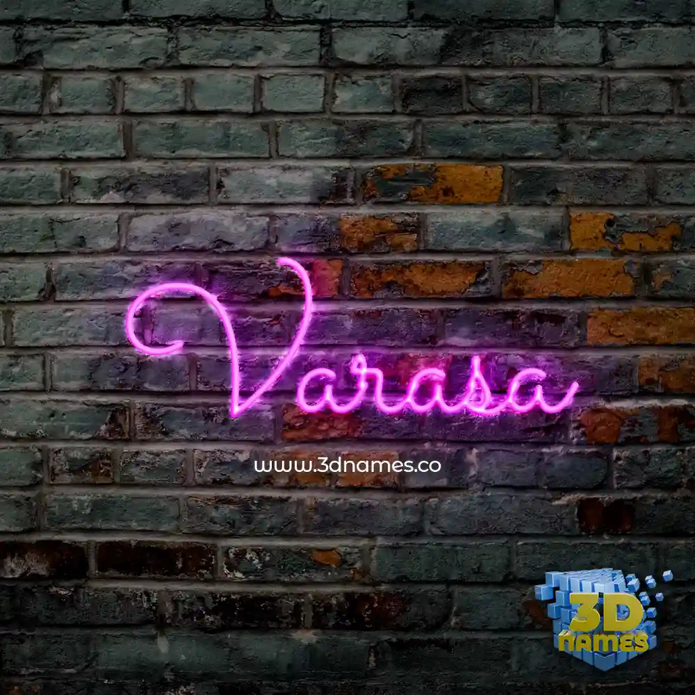 varasa in Pink Neon style - 3D name wallpaper
