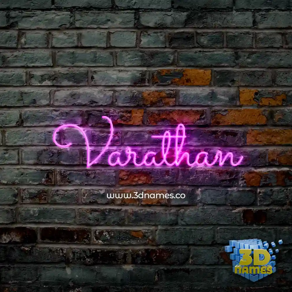 varathan in Pink Neon style - 3D name wallpaper