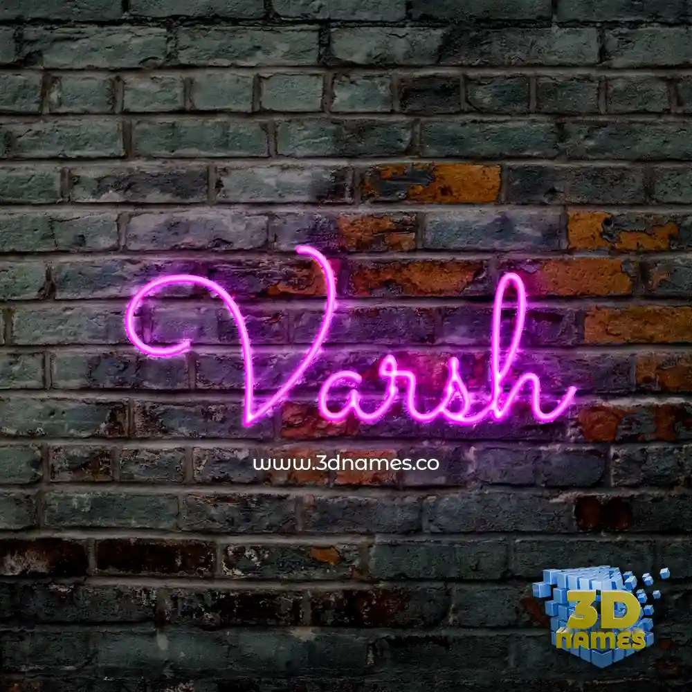 varsh in Pink Neon style - 3D name wallpaper