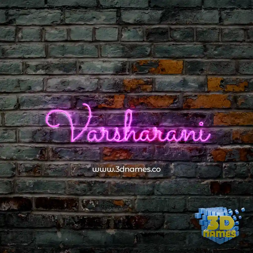 varsharani in Pink Neon style - 3D name wallpaper