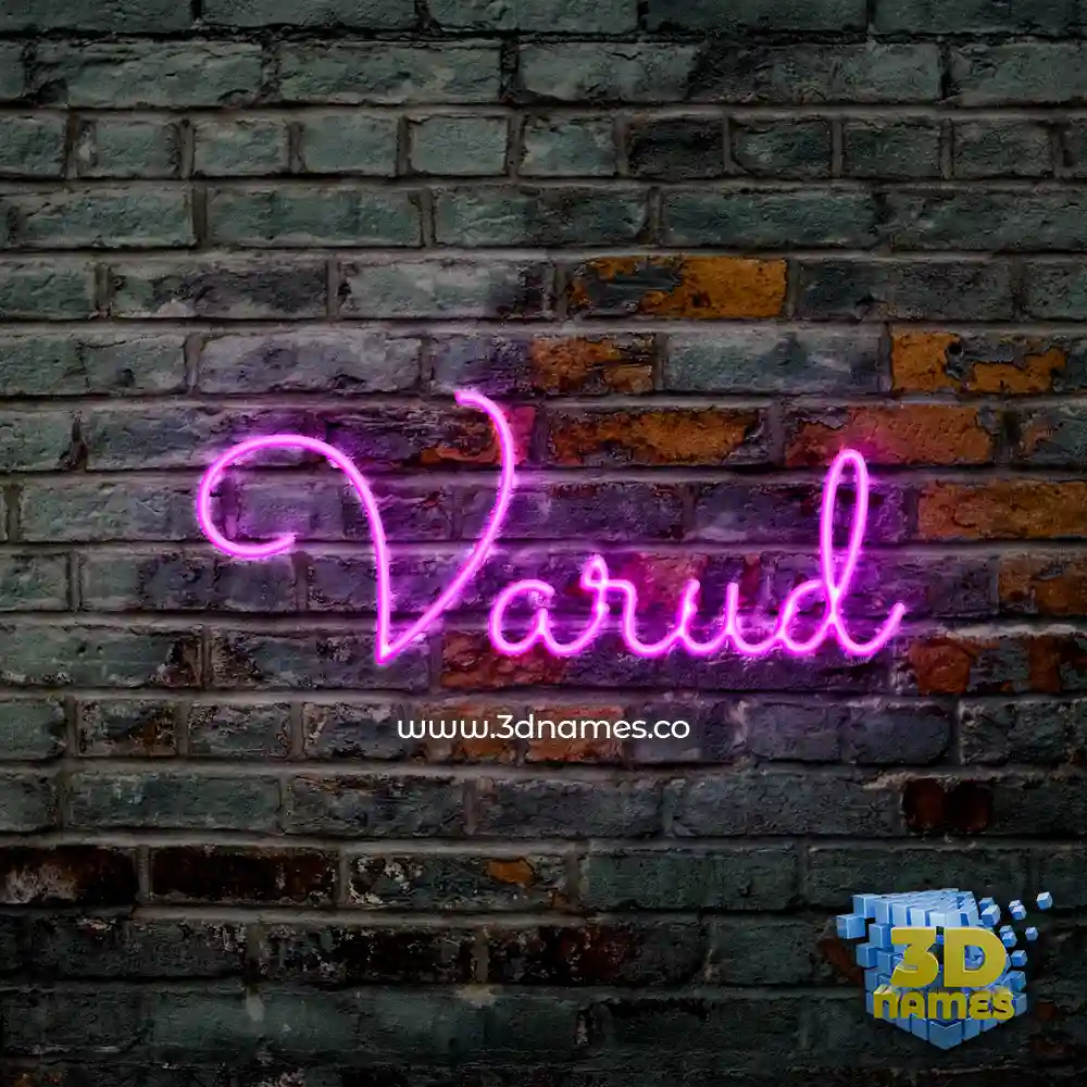 varud in Pink Neon style - 3D name wallpaper