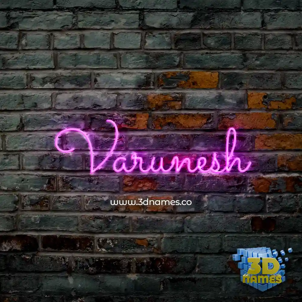 varunesh in Pink Neon style - 3D name wallpaper