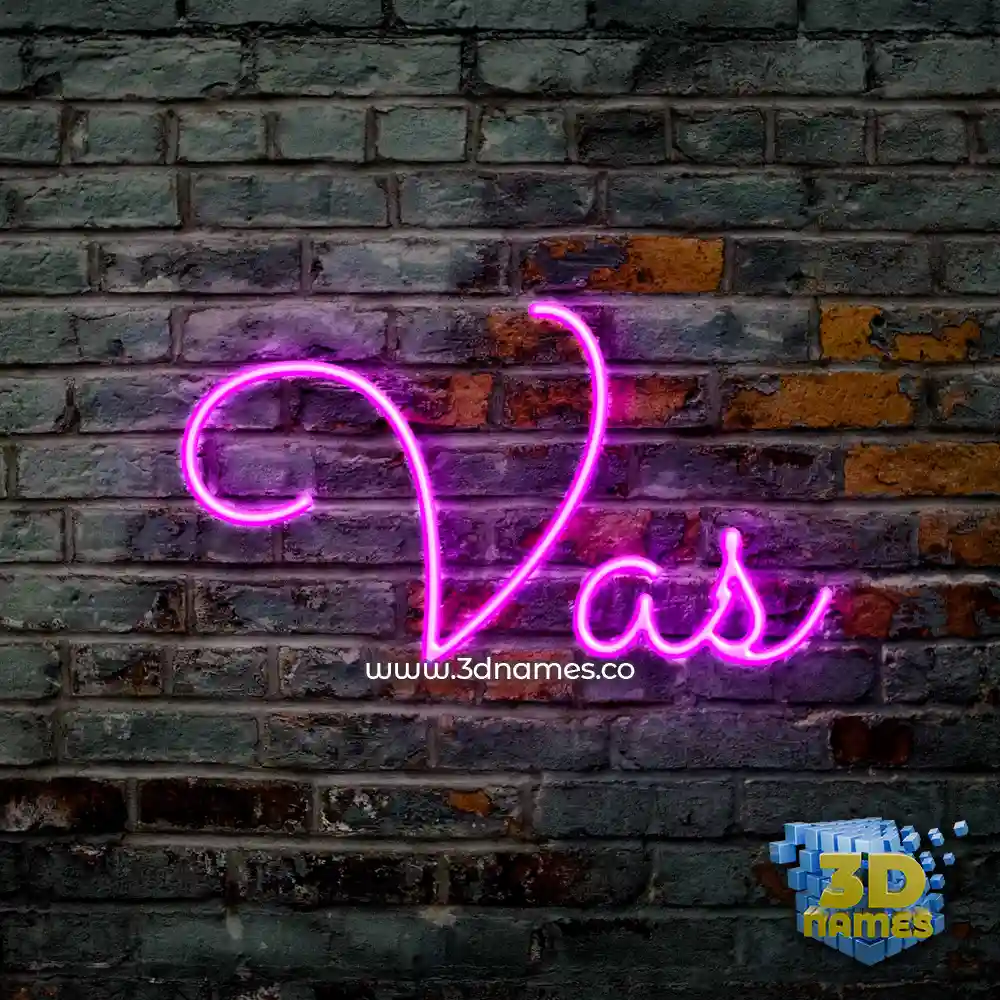 vas in Pink Neon style - 3D name wallpaper