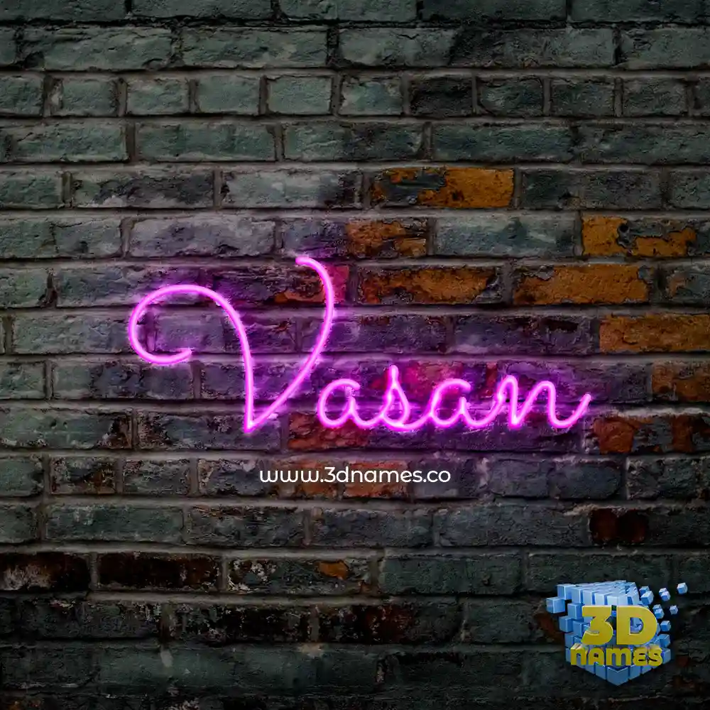 vasan in Pink Neon style - 3D name wallpaper