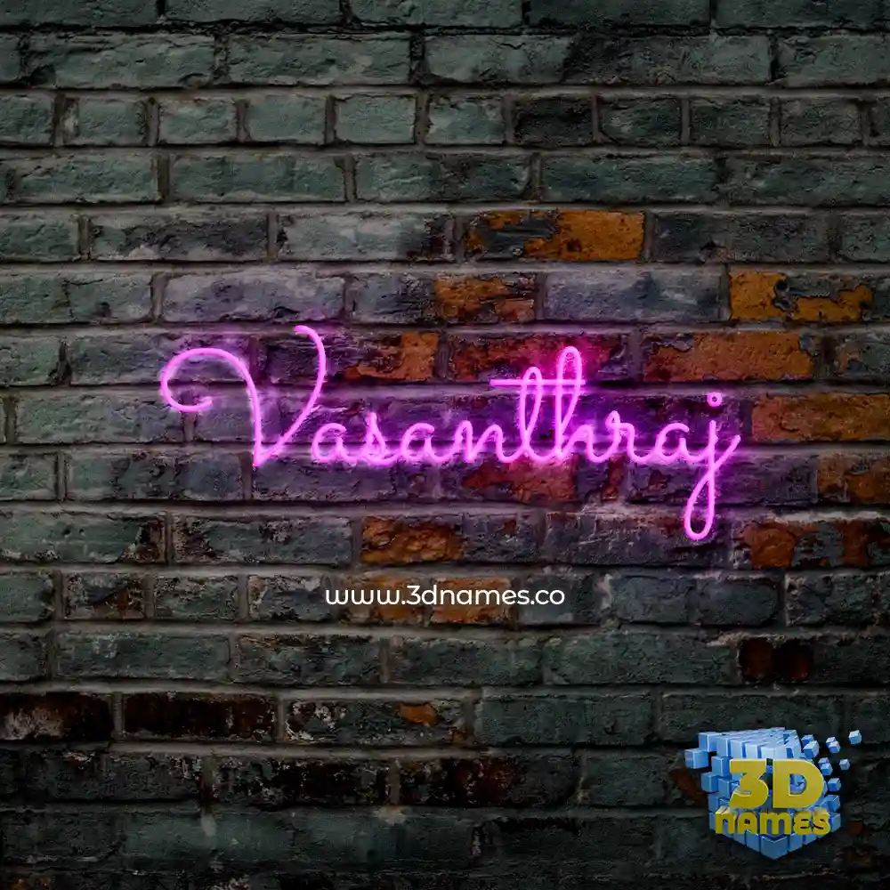 vasanthraj in Pink Neon style - 3D name wallpaper