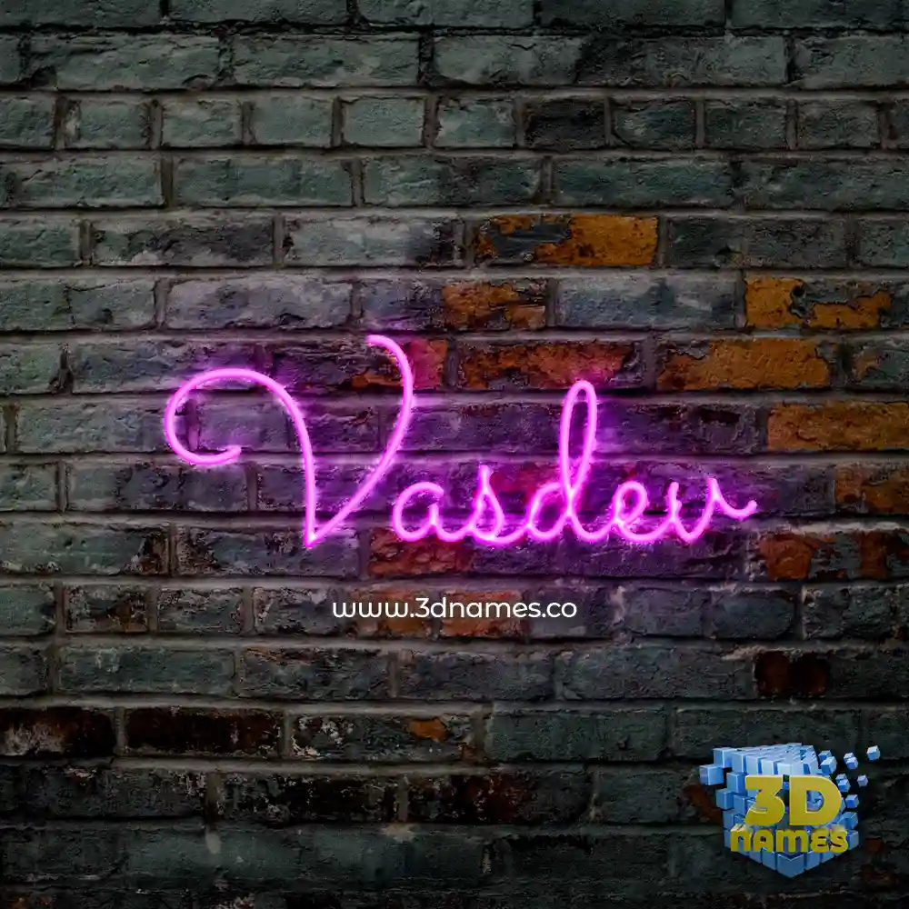 vasdev in Pink Neon style - 3D name wallpaper