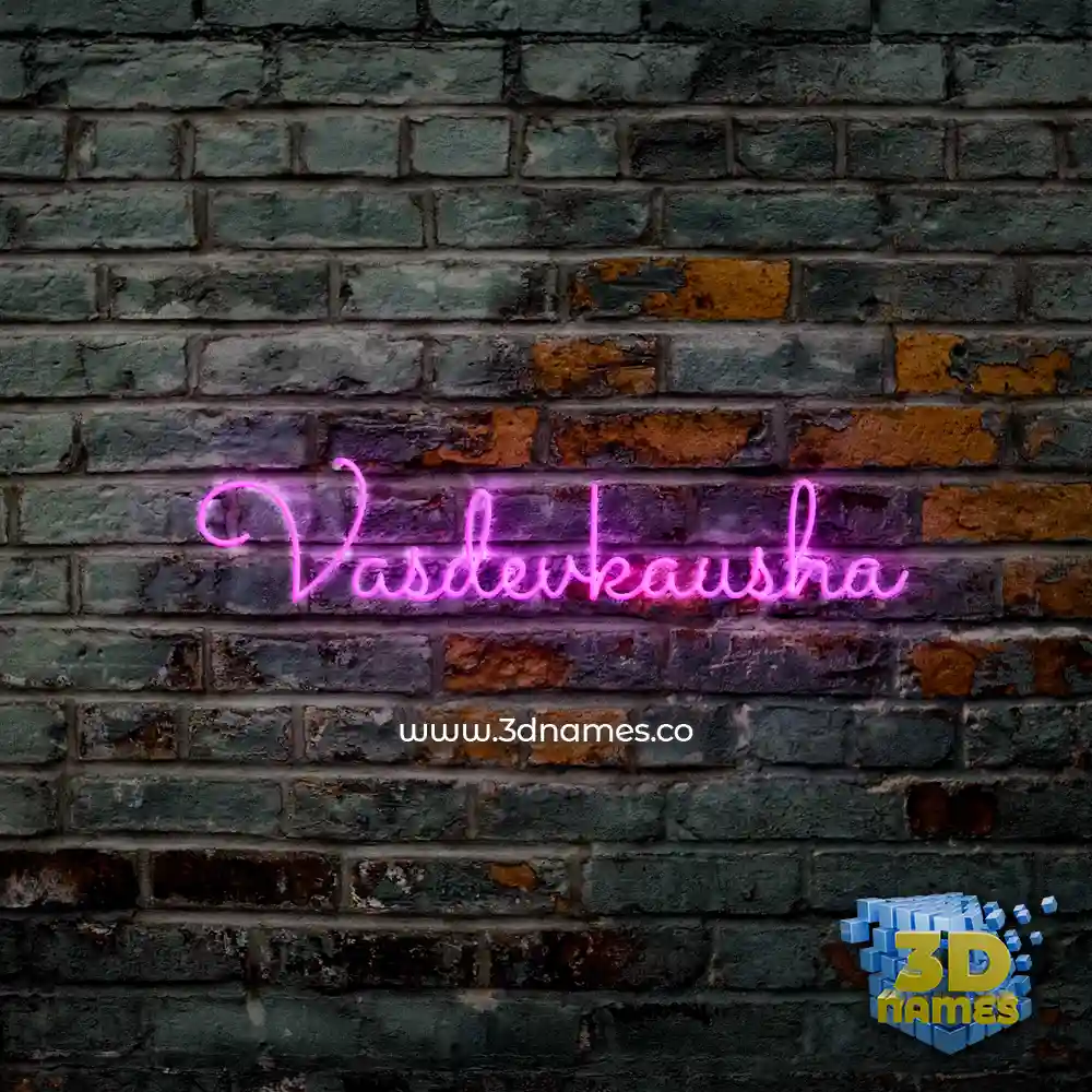 vasdevkausha in Pink Neon style - 3D name wallpaper