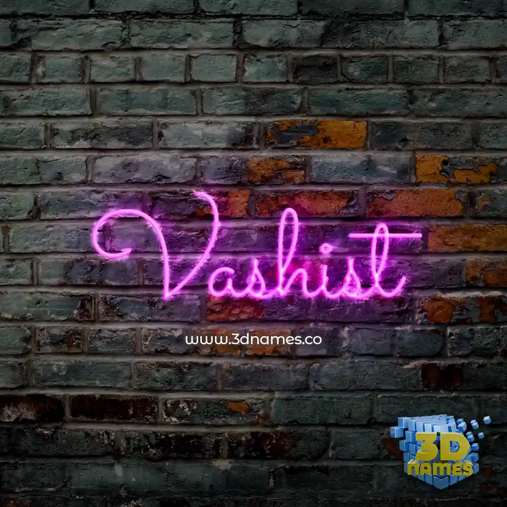 vashist in Pink Neon style - 3D name wallpaper