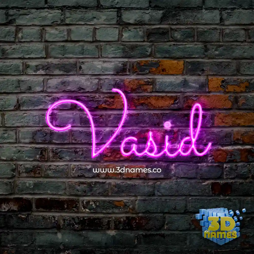 vasid in Pink Neon style - 3D name wallpaper