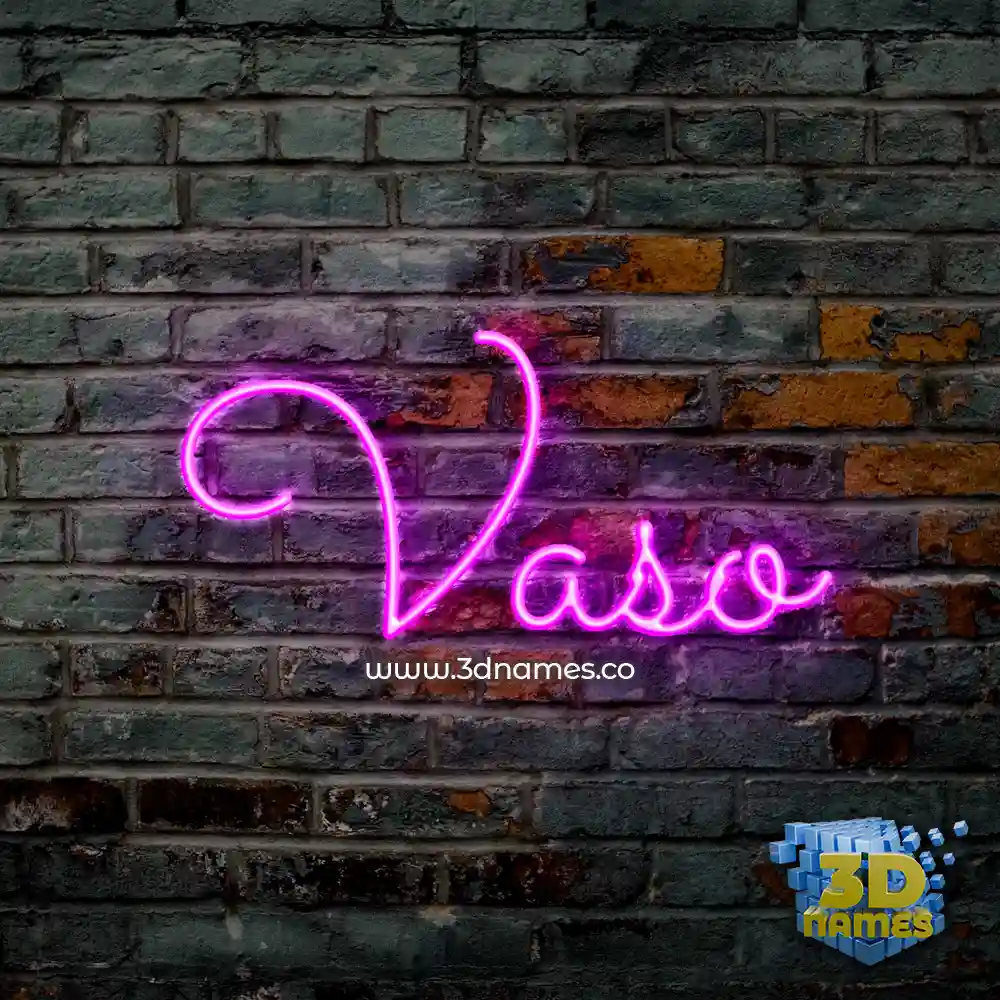 vaso in Pink Neon style - 3D name wallpaper