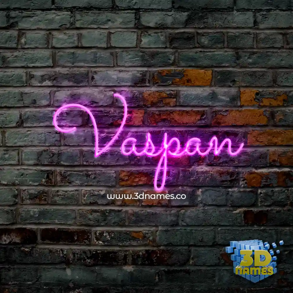 vaspan in Pink Neon style - 3D name wallpaper