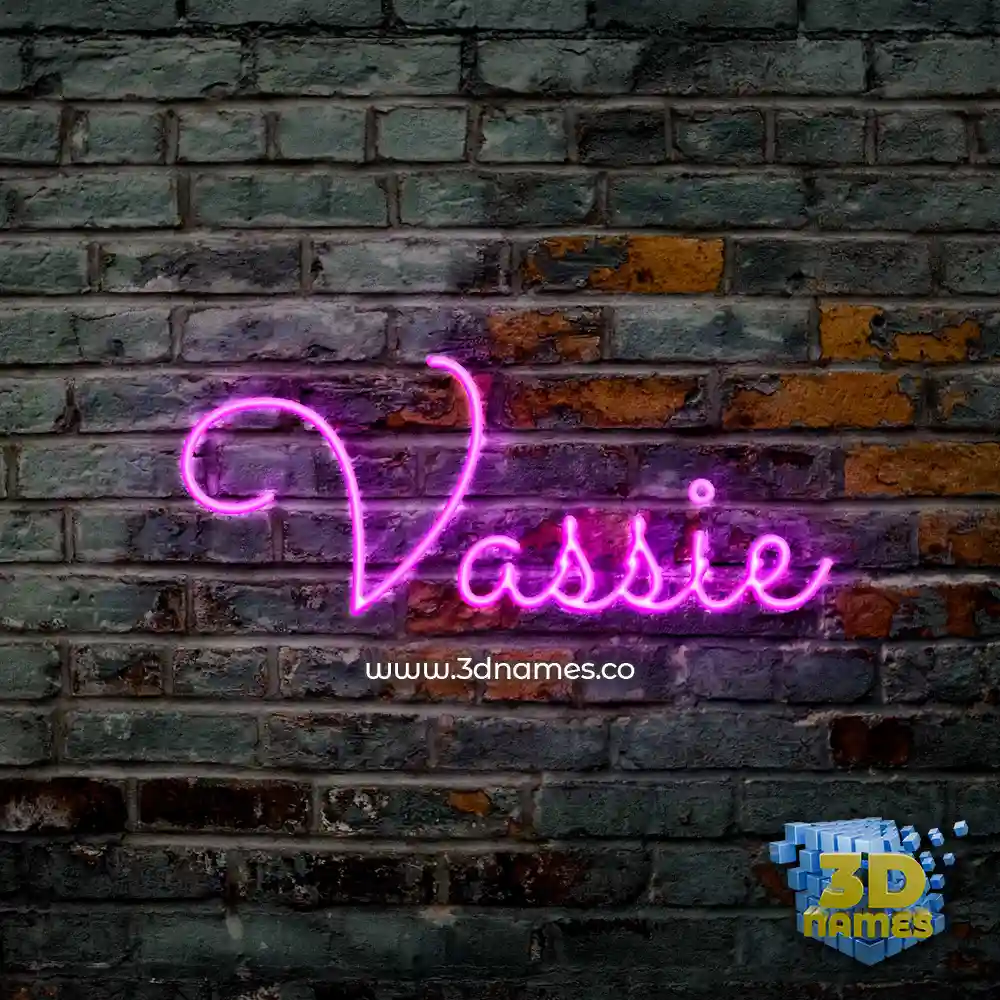 vassie in Pink Neon style - 3D name wallpaper