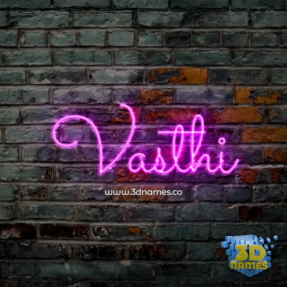 vasthi in Pink Neon style - 3D name wallpaper