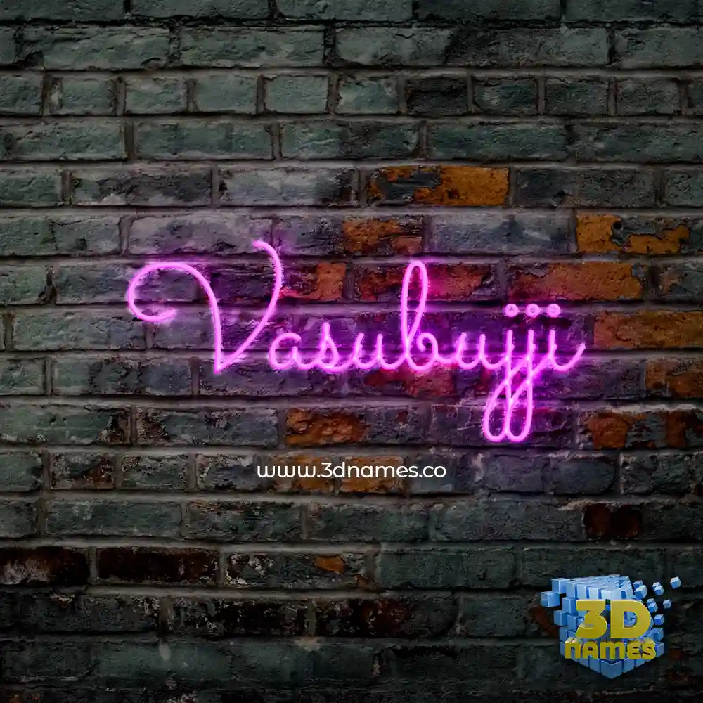 vasubujji in Pink Neon style - 3D name wallpaper