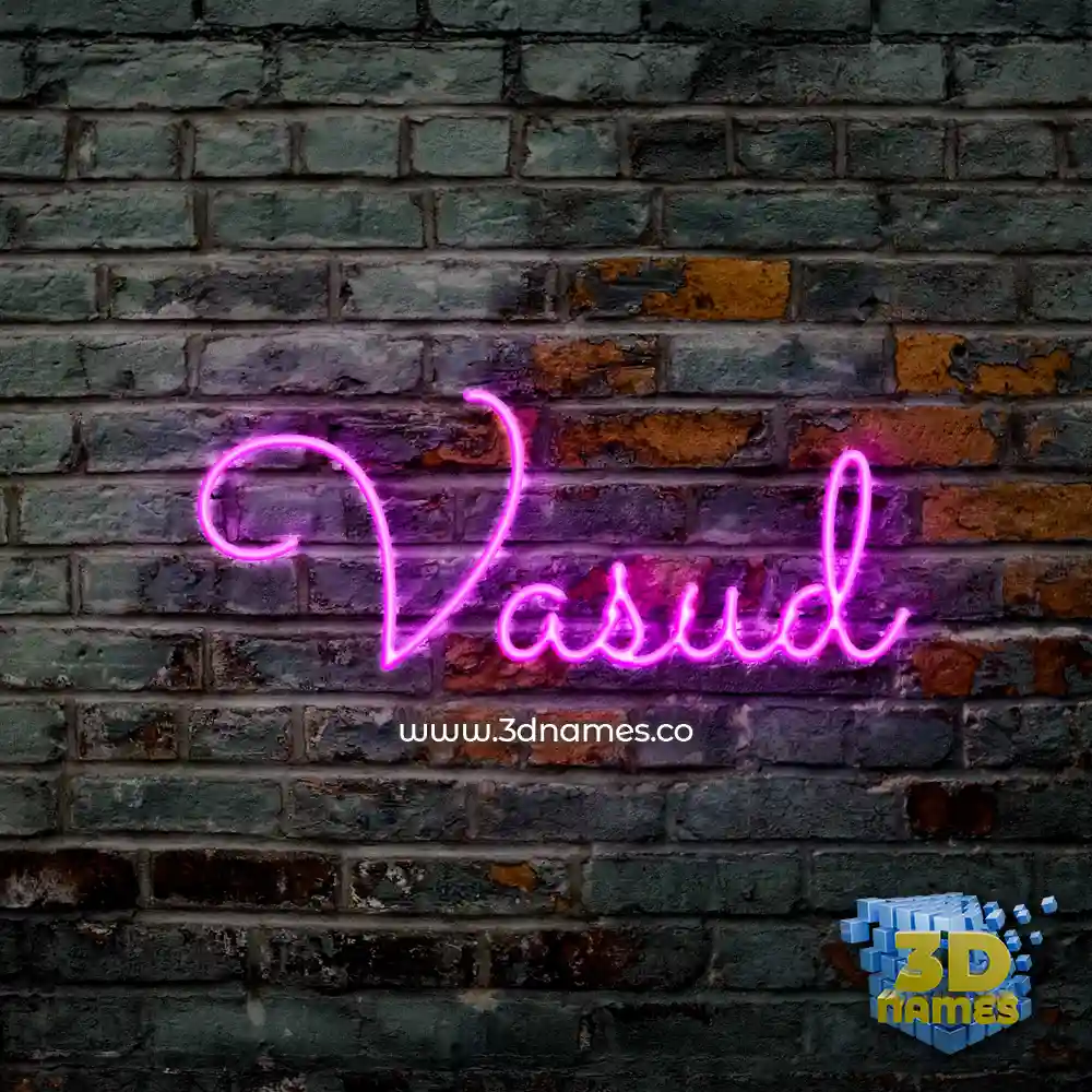 vasud in Pink Neon style - 3D name wallpaper