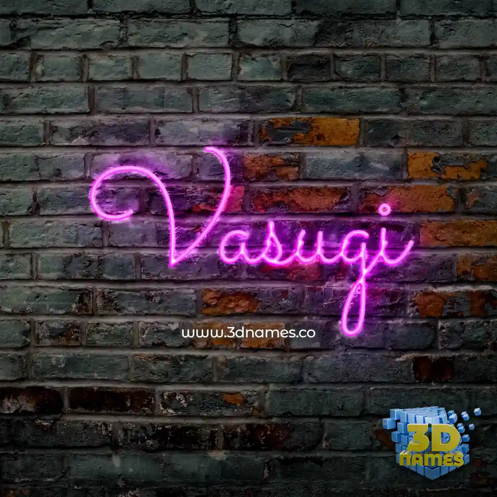 vasugi in Pink Neon style - 3D name wallpaper